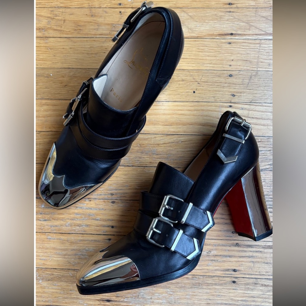 Christian Louboutin Anita Black Block Heel Loafer